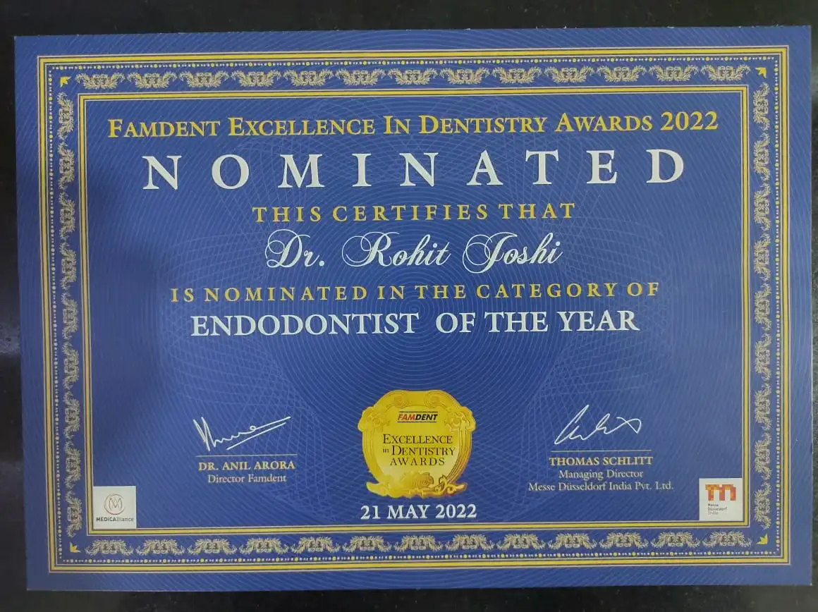 Endodontist of the year-Rohit Joshi